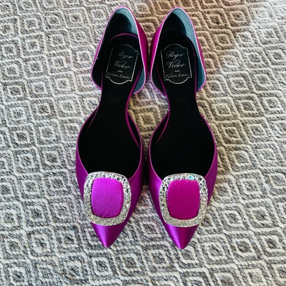 Roger Vivier Chips Strass Buckle Ballerinas - Picture 2 of 8